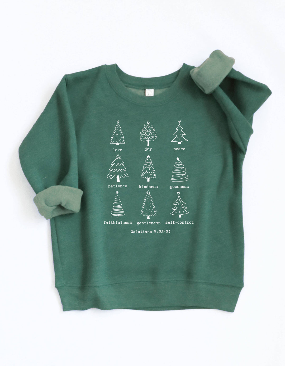LOVE JOY PEACE Kids Sweatshirt - Heather Forrest