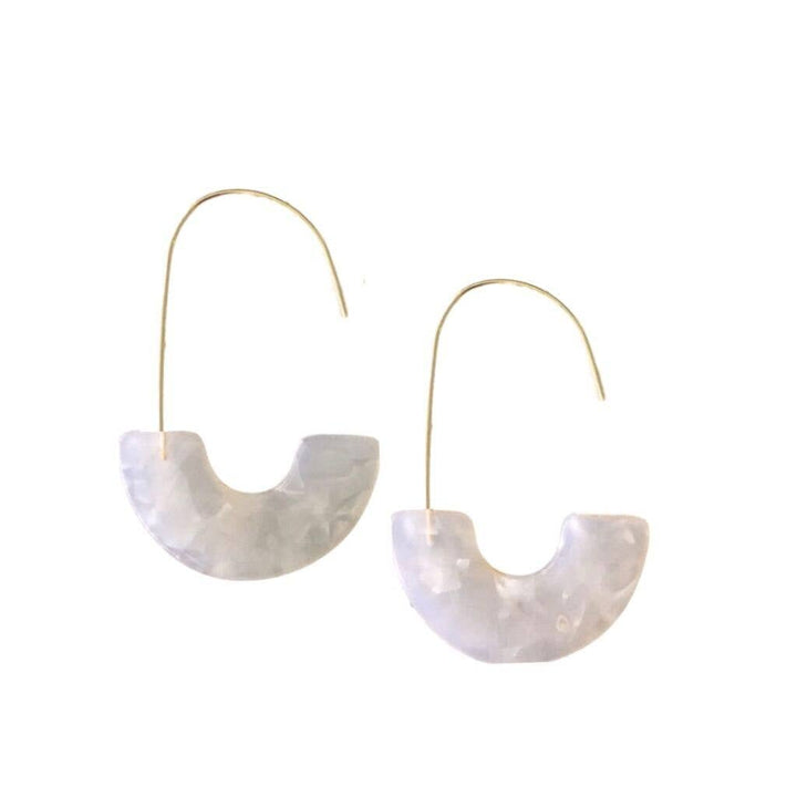 White Tortoise Threader Earrings