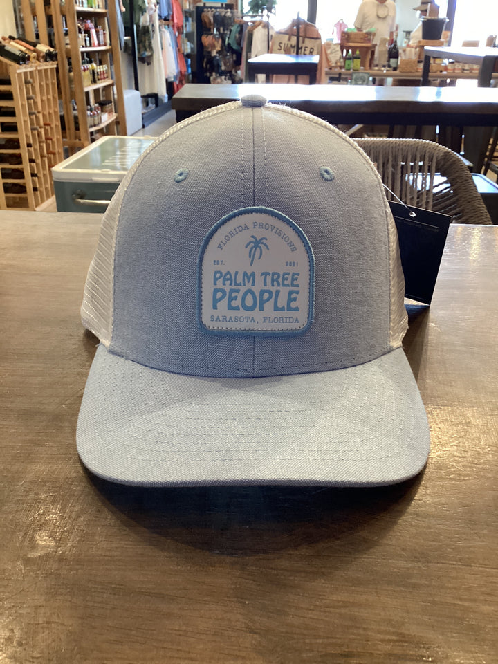 Palm Tree People Hat - Carolina Oxford, White