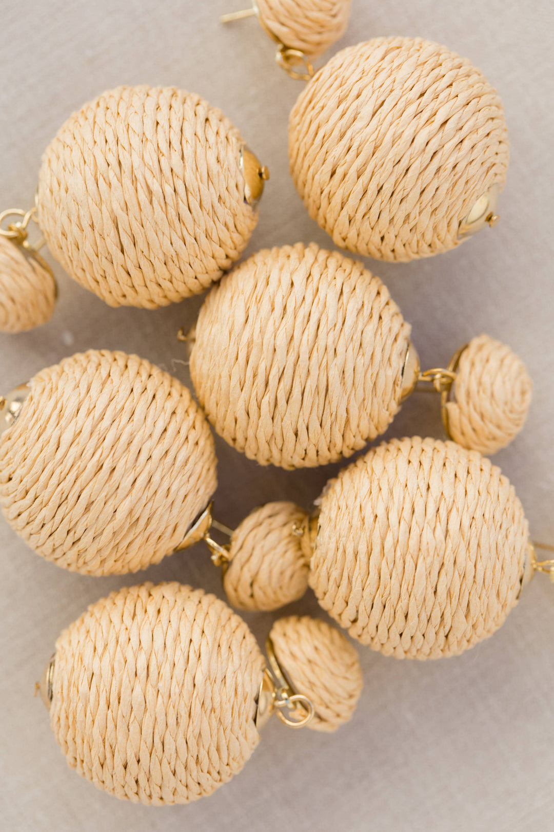 Natural Lido Pom Pom Earrings