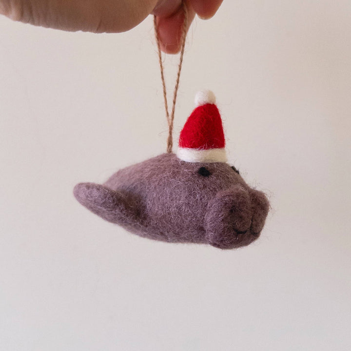 Manatee Felt Ornament