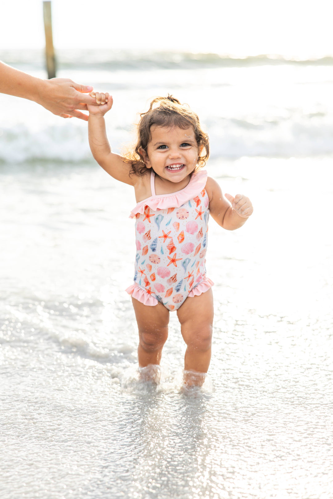 Sandy Seashells Girls Swimsuit