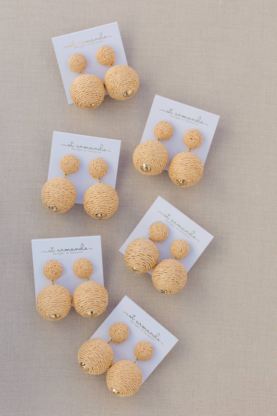 Natural Lido Pom Pom Earrings