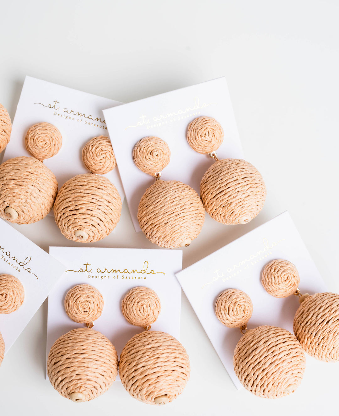 Natural Lido Pom Pom Earrings