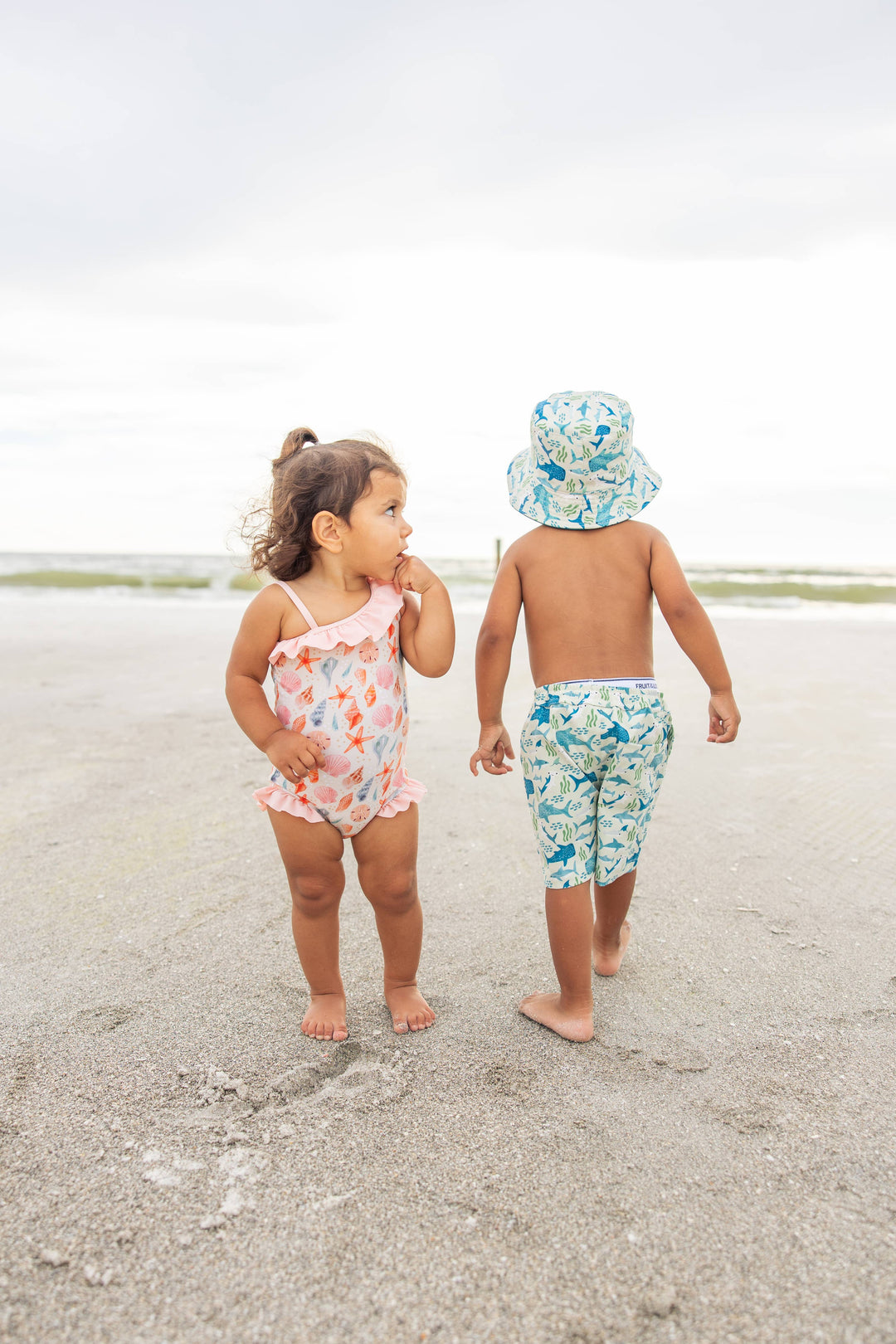 Sandy Seashells Girls Swimsuit