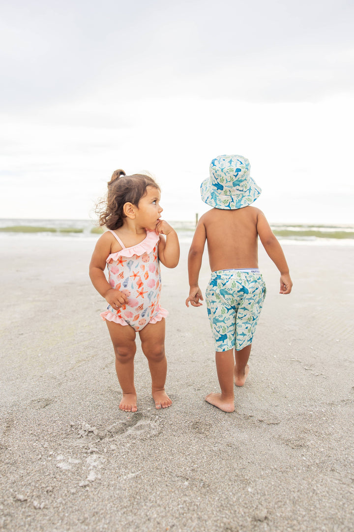 Sandy Seashells Girls Swimsuit