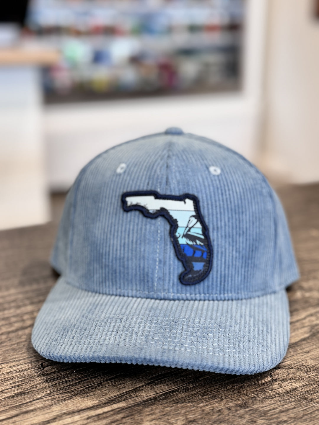 Florida Pelican Corduroy Snapback - Steel Blue
