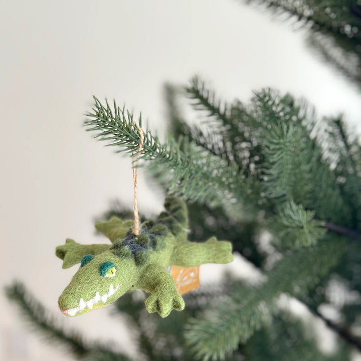 Felt Crawling Gator Ornament