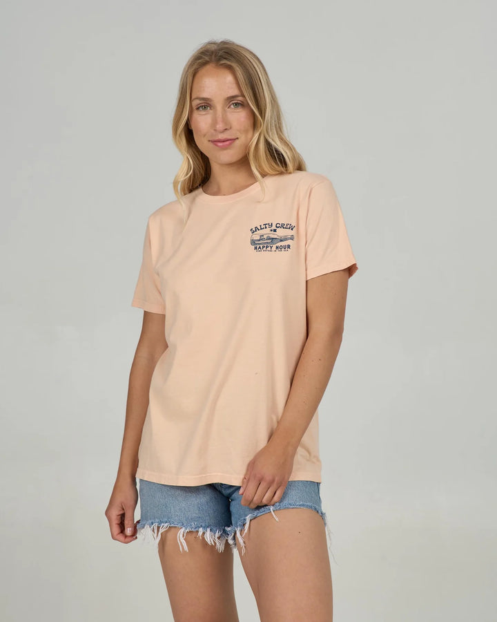 Happy Hour Boyfriend Tee - Apricot