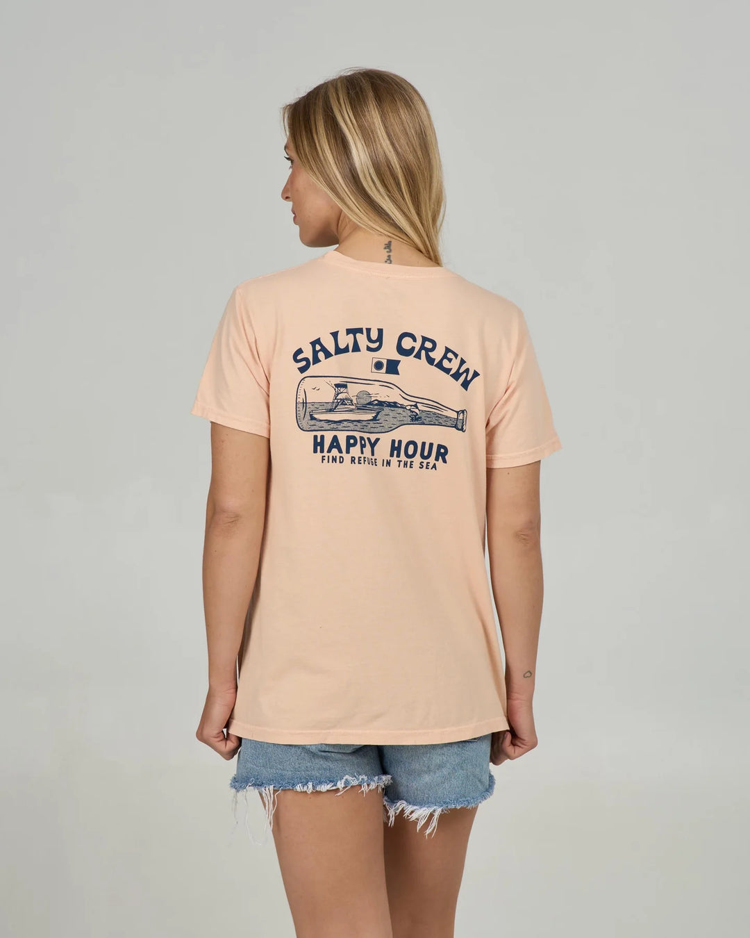 Happy Hour Boyfriend Tee - Apricot