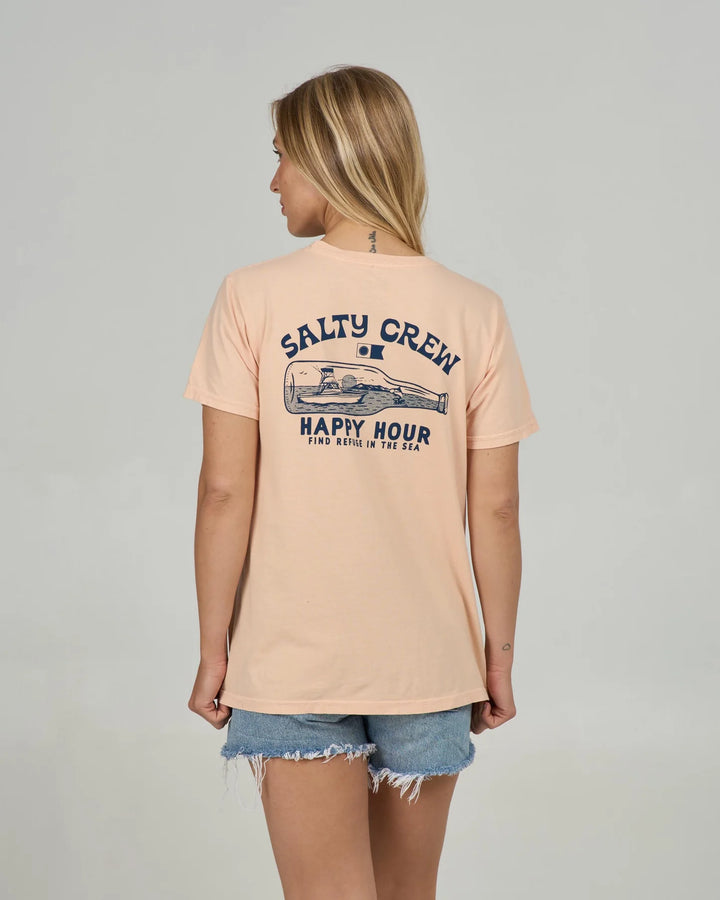 Happy Hour Boyfriend Tee - Apricot
