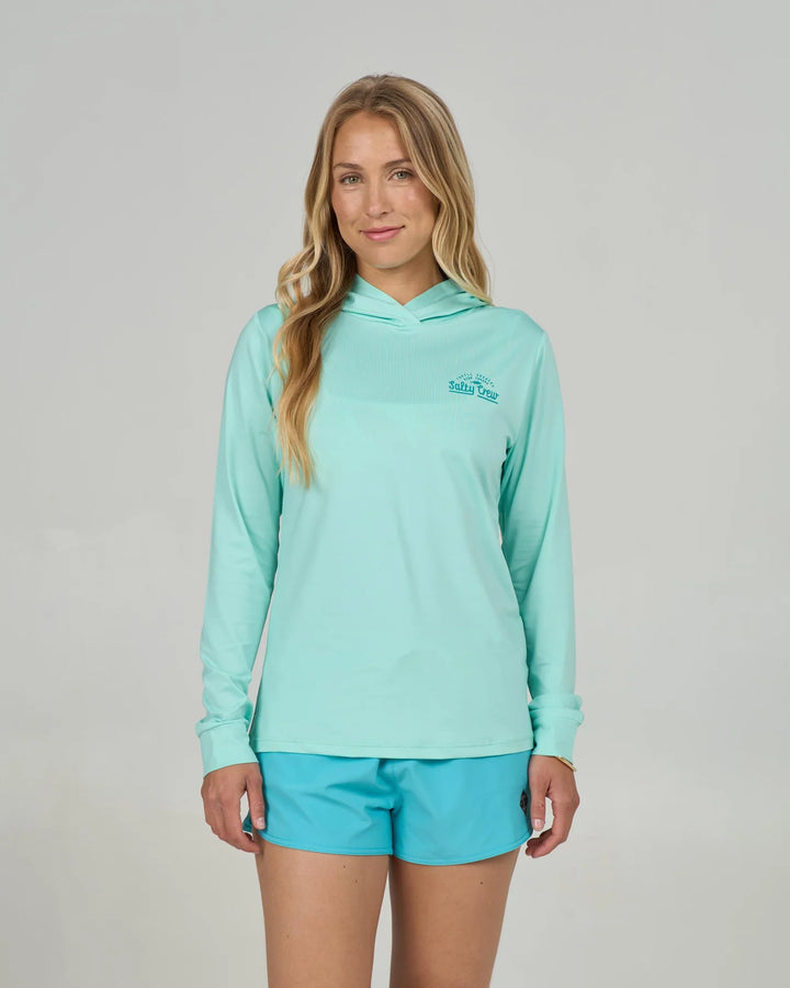 Scripted Hooded Sunshirt - Mint