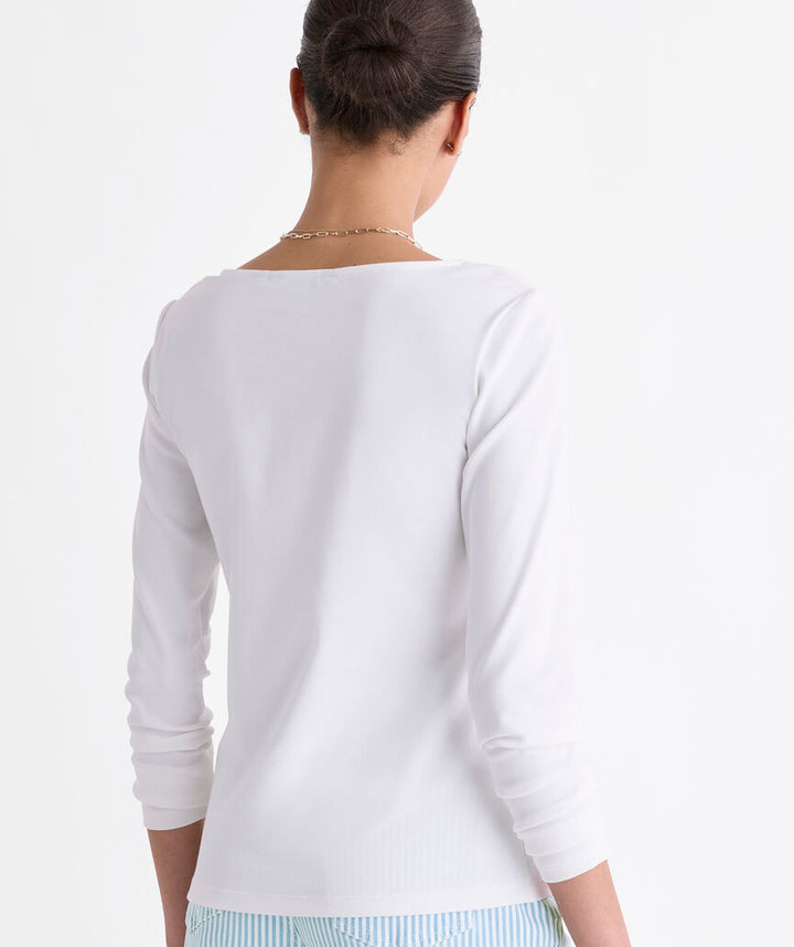 Boatneck L/S Tee - White
