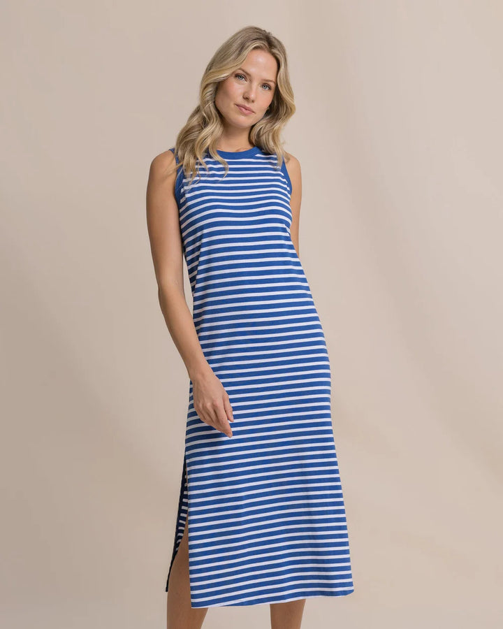 Ramona Stripe Tank Dress - Nautical Blue