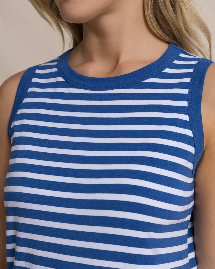 Ramona Stripe Tank Dress - Nautical Blue