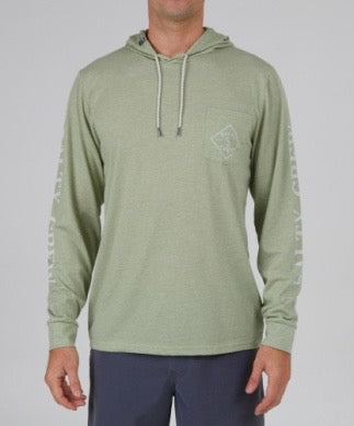 Tippet Pocket Hood Tech Tee - Dusty Sage