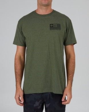 Freedom Flag Grey Classic S/S - Forest Heather