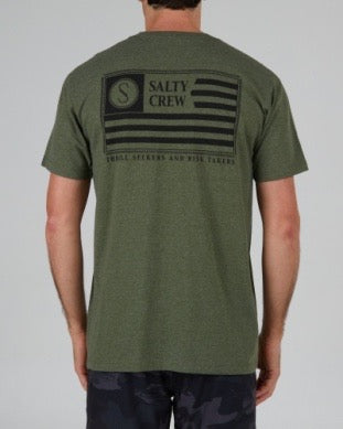 Freedom Flag Grey Classic S/S - Forest Heather