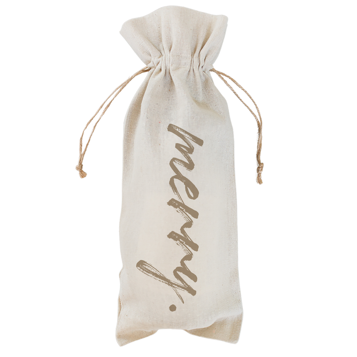 Merry Wine Bag: Natural Cotton/Linen