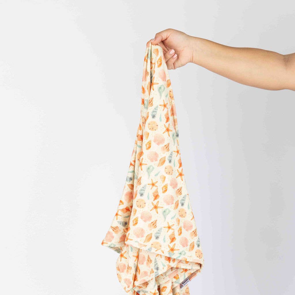 Sandy Seashells Luxury Bamboo Blanket