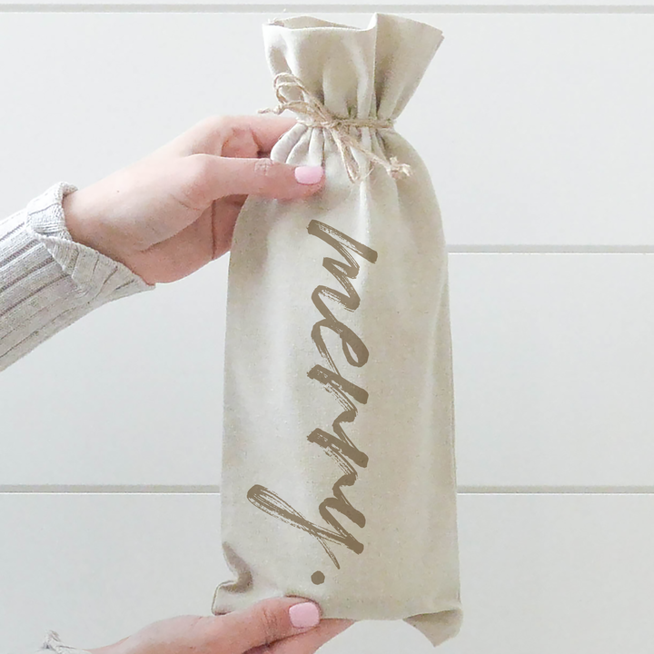 Merry Wine Bag: Natural Cotton/Linen