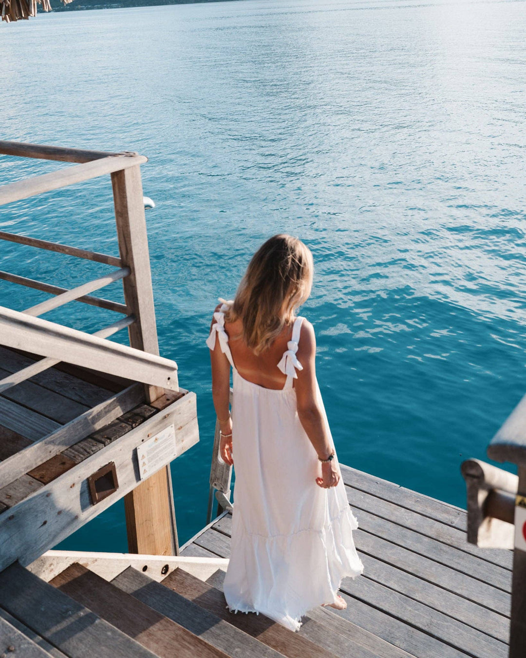 The Jetset - White Linen Vacation Dress: White