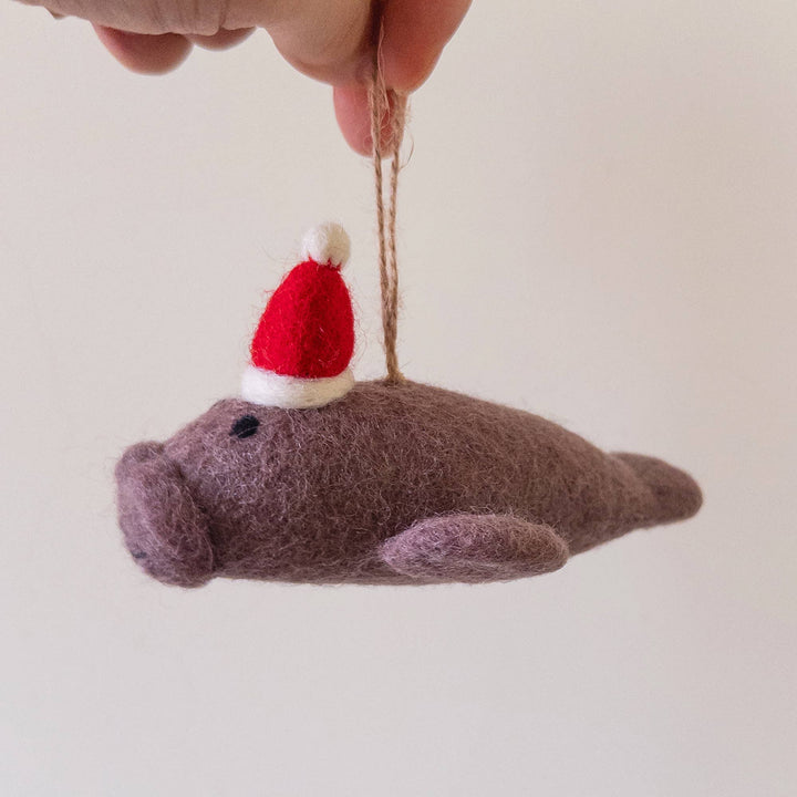 Manatee Felt Ornament